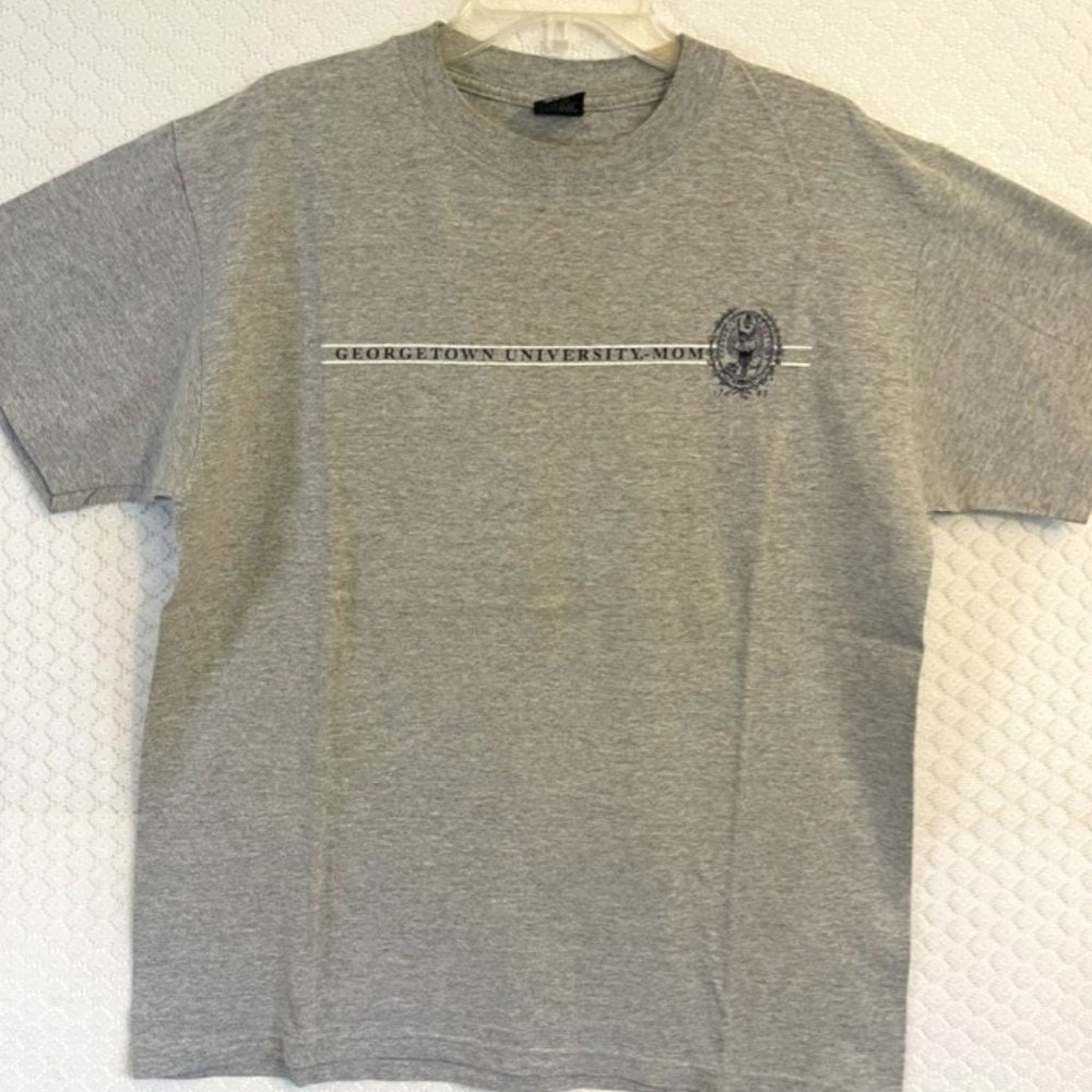 Vintage Georgetown University Mom Short Sleeve Grey Cotton T Shirt Size L